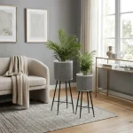 2 Piece Grey Arch Round Plant Stand - Image 6