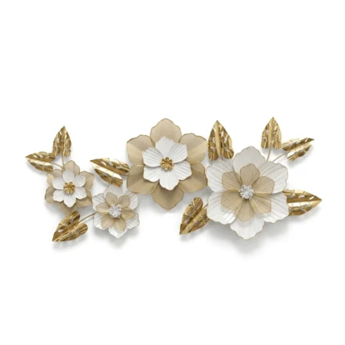 Golden Blossom Metal Wall Decor