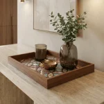 Blush Mosaic Decorative Wooden Serving Tray Set - Image 8