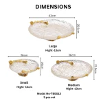 Pearl Glow Decorative Metal Tray Set - Image 2
