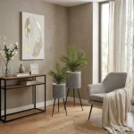 2 Piece Grey Arch Round Plant Stand - Image 7