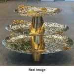 Pearl Glow Decorative Metal Tray Set - Image 4