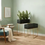 2 Piece Black Rectangle Plant Stand - Image 7