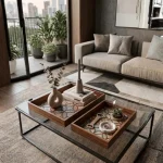 Blush Mosaic Decorative Wooden Serving Tray Set - Image 10