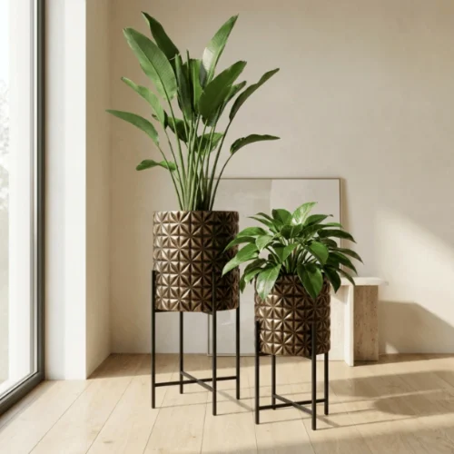 2 Piece Retro Round Plant Stand
