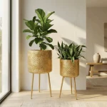 Luxe Metal Planter Stand Set