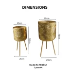 Royal Textura Luxe Metal Planter Stand Set - Image 2