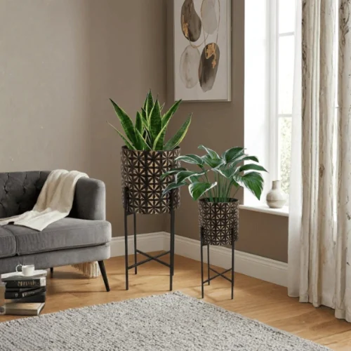 2 Piece Retro Round Plant Stand