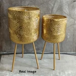 Royal Textura Luxe Metal Planter Stand Set - Image 3