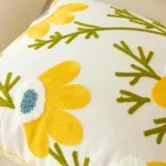 Golden Daisy Embroidered Decorative Cushion Cover - Image 8