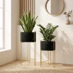 Luxe Metal Planter Stand Set