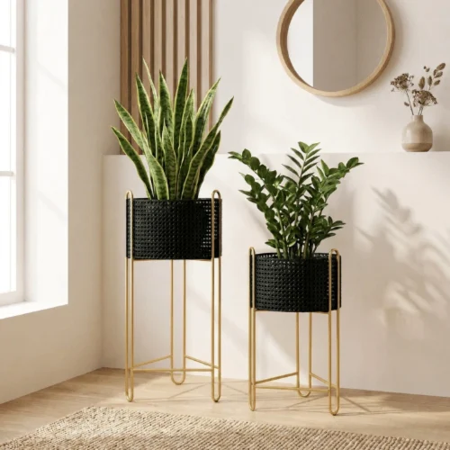 Luxe Metal Planter Stand Set