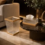 Frosted Luxe Wooden Tissue Box & Bin Set - Image 6