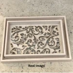Ivory Scroll Decorative Wooden Serving Tray Set - Image 5