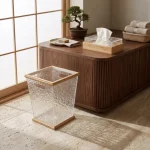 Frosted Luxe Wooden Tissue Box & Bin Set - Image 7