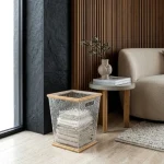 Frosted Luxe Wooden Tissue Box & Bin Set - Image 9