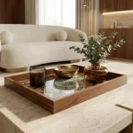 Mint Mandala Decorative Wooden Serving Tray Set - Image 9