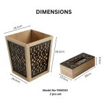 Moroccan Luxe Wooden Tissue Box & Bin Black Set - Image 2