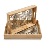 Glow Decorative Solid Wood Serving Tray Set