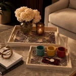 Nature Glow Decorative Solid Wood Serving Tray Set - Image 7