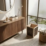 Moroccan Luxe Wooden Tissue Box & Bin Black Set - Image 9