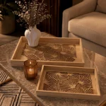 Nature Glow Decorative Solid Wood Serving Tray Set - Image 8