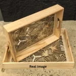 Nature Glow Decorative Solid Wood Serving Tray Set - Image 6