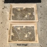 Nature Glow Decorative Solid Wood Serving Tray Set - Image 4