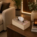 Champagne Mosaic Decorative Wooden Tissue Box - Image 7