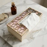 Champagne Mosaic Decorative Wooden Tissue Box - Image 8