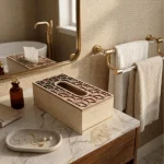 Champagne Mosaic Decorative Wooden Tissue Box - Image 9