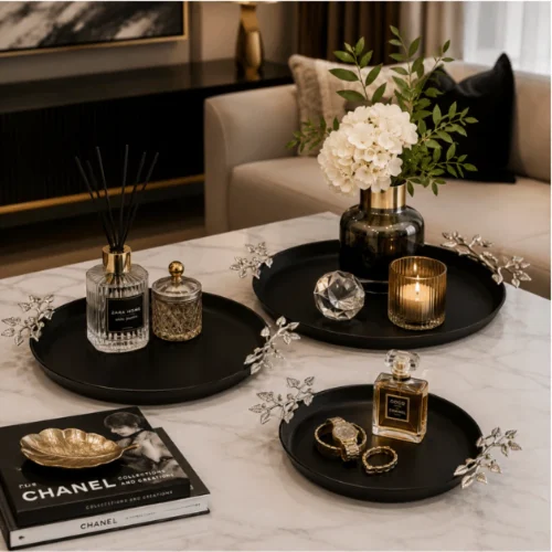 Circle Metal Tray Set