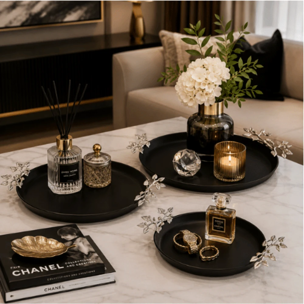 69-69 Circle Metal Tray Set