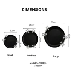 Luxury Black Decorative Circle Metal Tray Set - Image 2