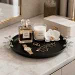 Luxury Black Decorative Circle Metal Tray Set - Image 6