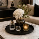 Luxury Black Decorative Circle Metal Tray Set - Image 7