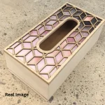 Champagne Mosaic Decorative Wooden Tissue Box - Image 6