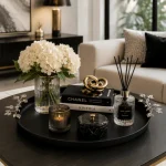 Luxury Black Decorative Circle Metal Tray Set - Image 8