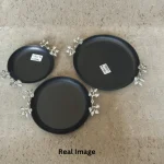 Luxury Black Decorative Circle Metal Tray Set - Image 4