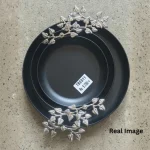Luxury Black Decorative Circle Metal Tray Set - Image 3