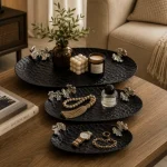 Oval Metal Tray Set
