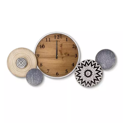 Metal and Wood Wall Clock