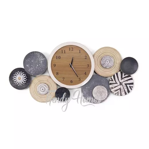 Metal and Wood Wall Clock