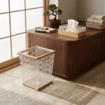 Ivory Lattice Wooden Tissue Box & Bin Set - Image 7
