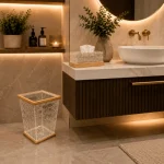 Ivory Lattice Wooden Tissue Box & Bin Set - Image 6