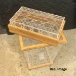 Ivory Lattice Wooden Tissue Box & Bin Set - Image 4