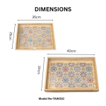Nordic Hexa Decorative Wooden Serving Tray Set - Image 2