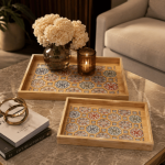 Nordic Hexa Decorative Wooden Serving Tray Set - Image 7
