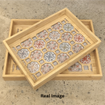 Nordic Hexa Decorative Wooden Serving Tray Set - Image 4