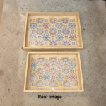 Nordic Hexa Decorative Wooden Serving Tray Set - Image 5